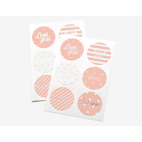 Dailylike Deco circle message paper sticker ver.3 (pink)