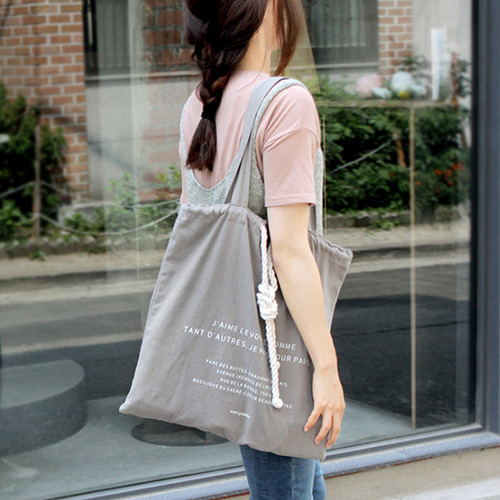Seeso Light gray bucket eco drawstring tote bag