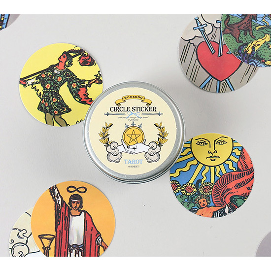 Nacoo Tarot circle sticker set with tin case