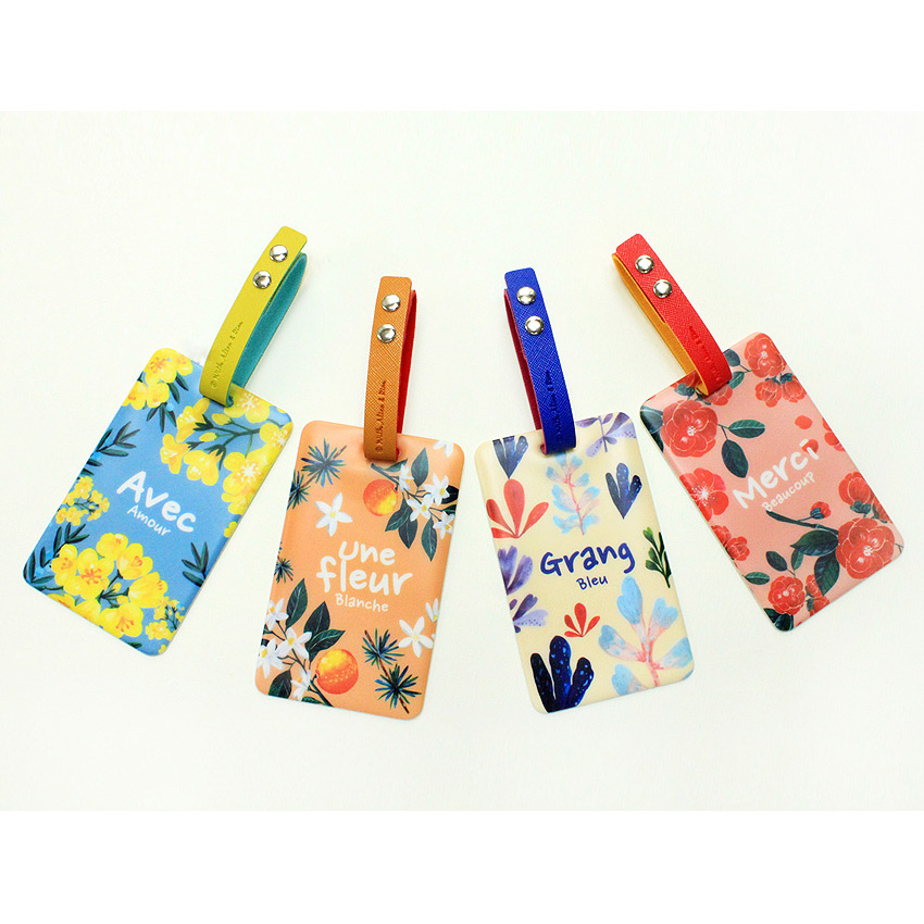 With Alice Rim flower pattern travel luggage name tag