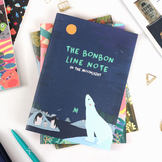 Wanna This Bon Bon pattern lined notebook medium ver.2
