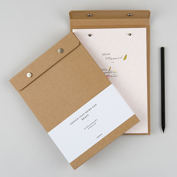 Ardium Simple and basic kraft snap A5 quadrille notepad