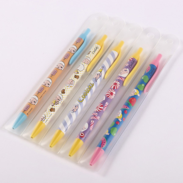 Cooloki Pattern knock retractable 0.38mm black gel pen ver.1