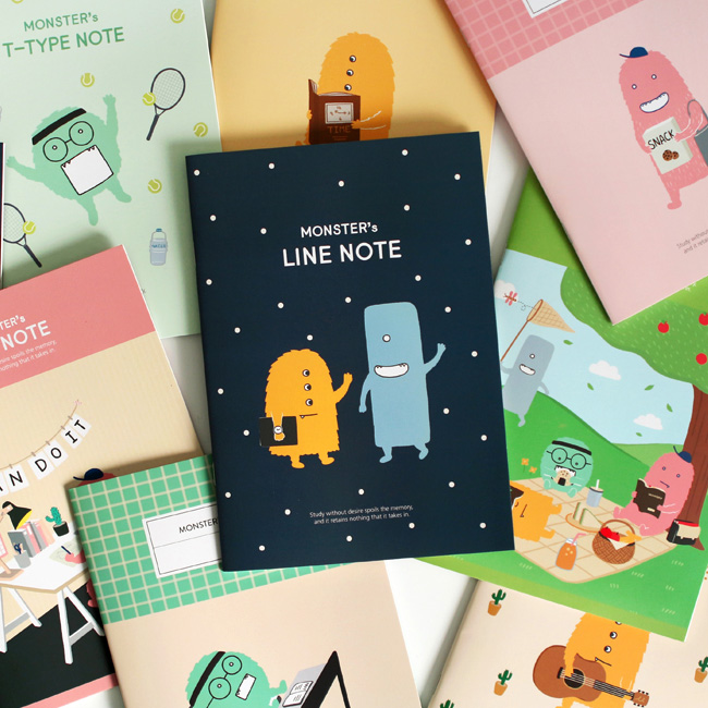 Indigo Monster illustration 3 notebook set