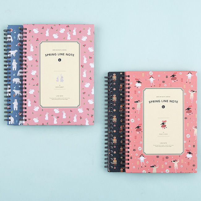 Wirebound spring lined large notebook