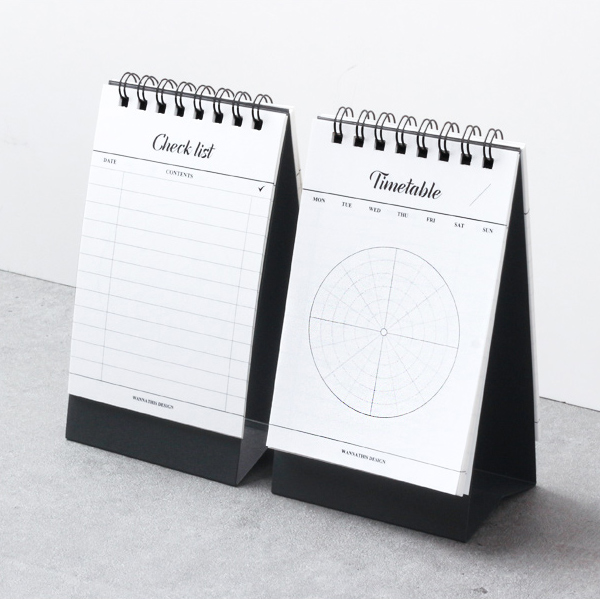 Calli spiral dual checklist desk notepad
