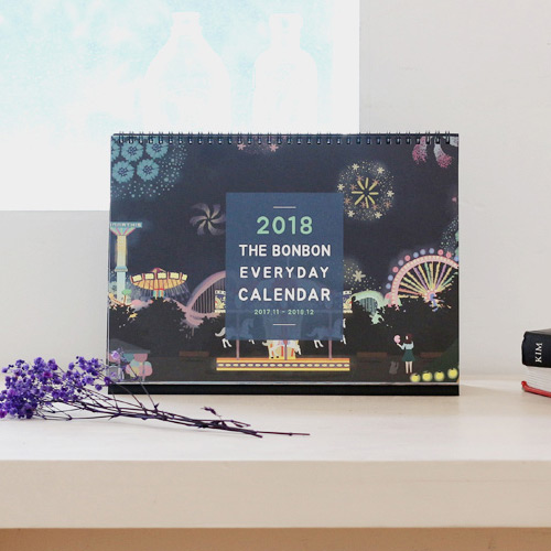 2018 Bon Bon spiral bound large desk calendar
