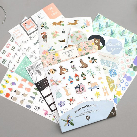 Diary deco sticker 9 sheets in one set ver8