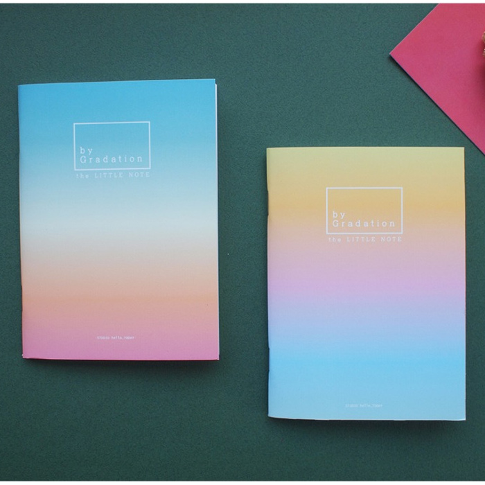 Gradation small plain and lined notebook