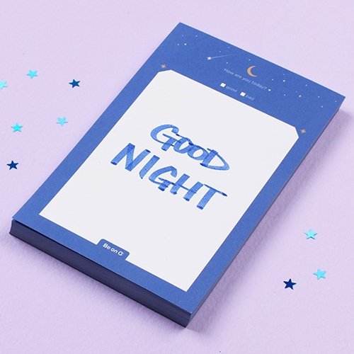 Blue goodnight memo notepad