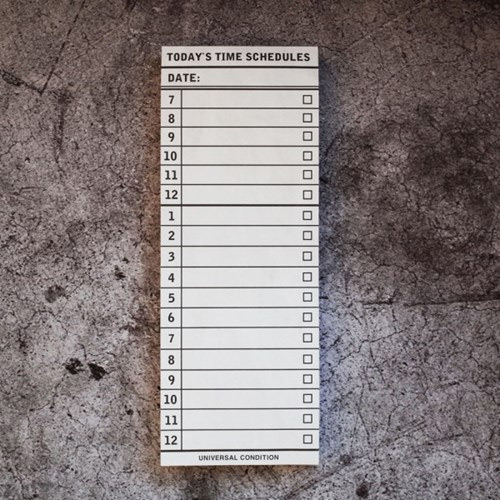 Today's time scheduler planner notepad