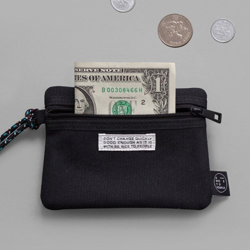 Double pocket small zipper pouch with strap