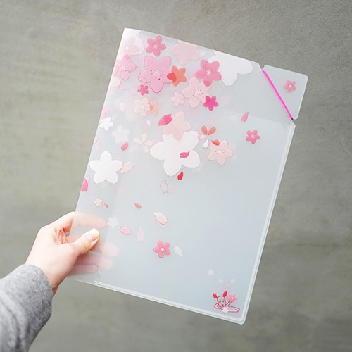 Cherry blossom rain pocket document file folder