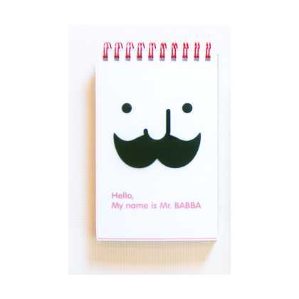 Cute Mr.BABBA twin ring handy notebook - Small