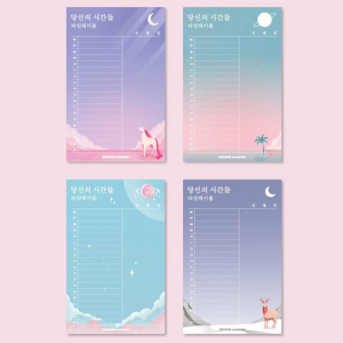 Moonlight illustration timetable notepad