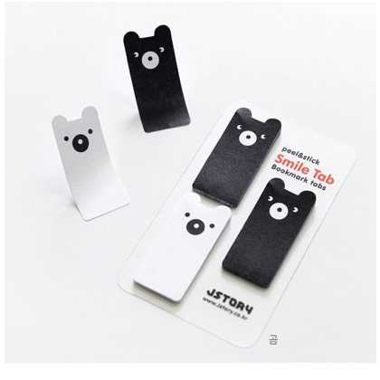 Smile sticky memo notes bookmark tabs - bear