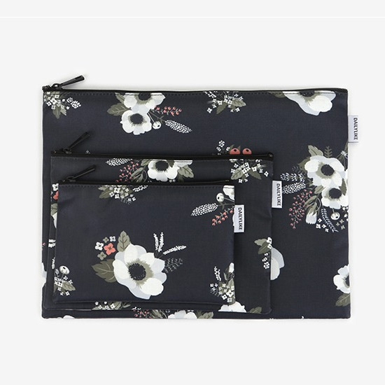 Laminated cotton fabric zipper pouch - Evening bride