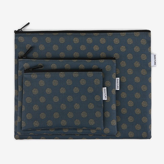 Laminated cotton fabric zipper pouch - Full moon