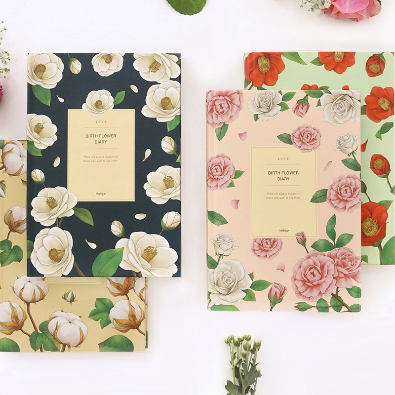 2019 Birth flower hardcover dated weekly diary planner