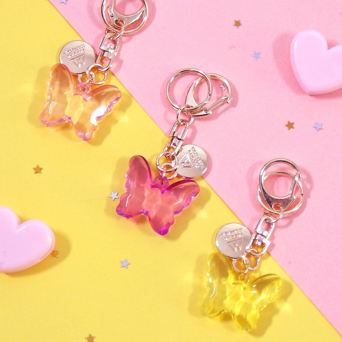 Twinkle butterfly acrylic key ring clip chain holder