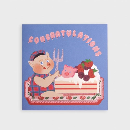 Cake time folding card and envelope set