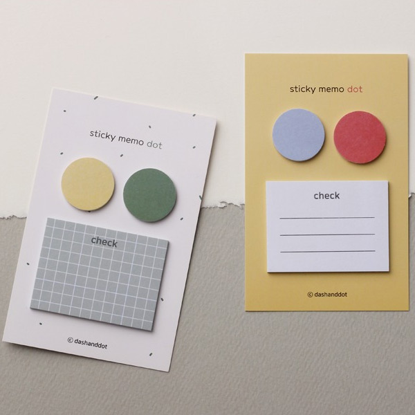 Dots and check memo notes sticky notepad