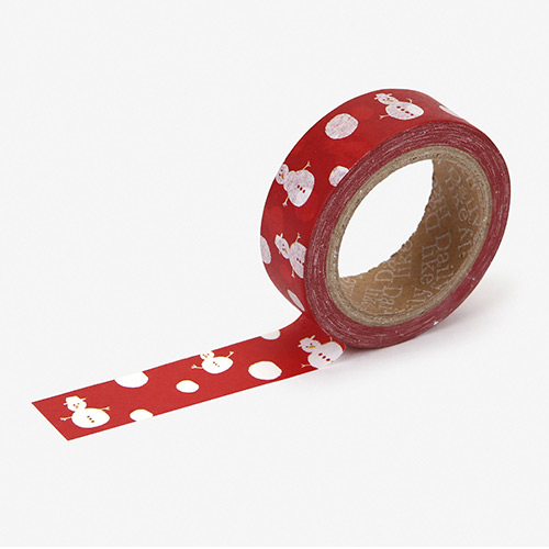 Christmas single roll deco masking tape - Snowman