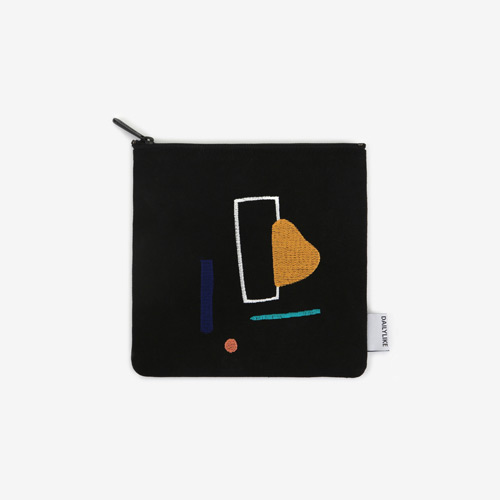 Embroidery rectangle fabric zipper pouch - Drawing 2