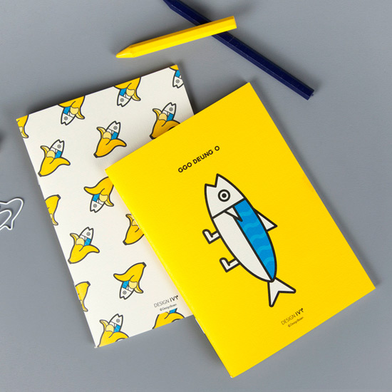 Ggo deung o small grid and lined notebook