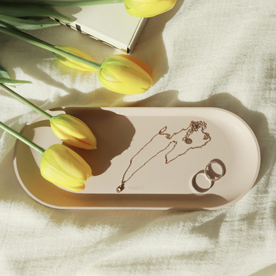 Premium PU leather decorative serving ellipse tray