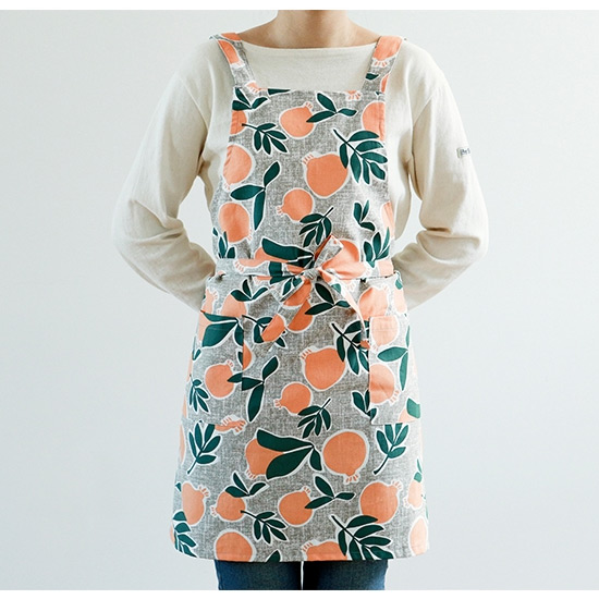 Sweet fruits pattern oxford fabric cross back apron