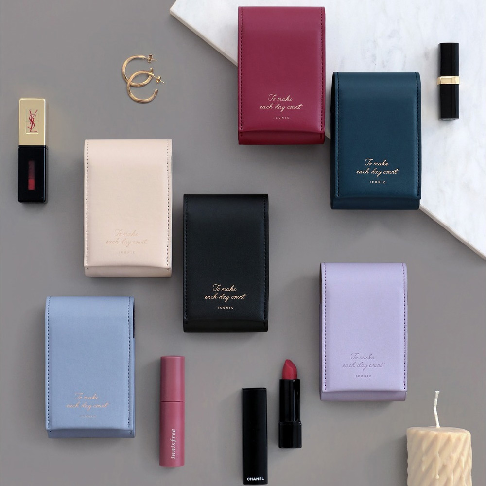 ICONIC Slit lipstick cosmetic pouch case with mirror