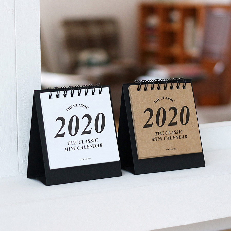 Wanna This 2020 Classic small spiral bound desk calendar