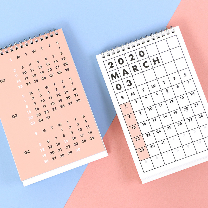 PAPERIAN 2020 Colorful plan standing desk calendar