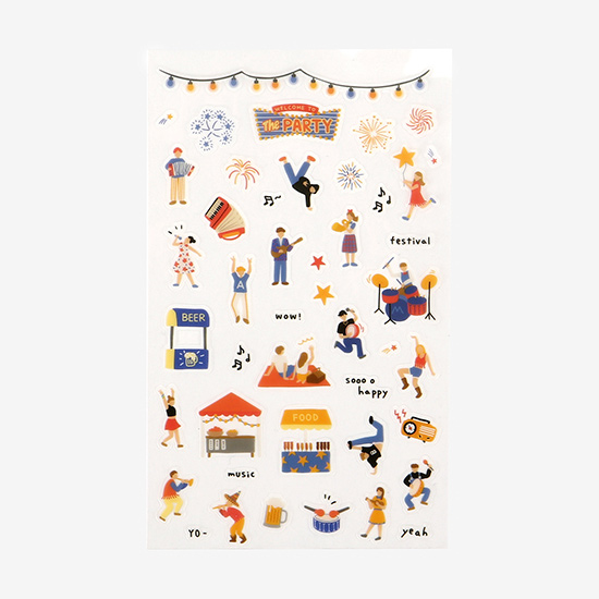 Dailylike Daily transparent deco cute sticker - Festival