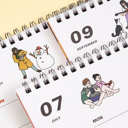 Cute illustration - Ardium 2021 Color point monthly desk calendar