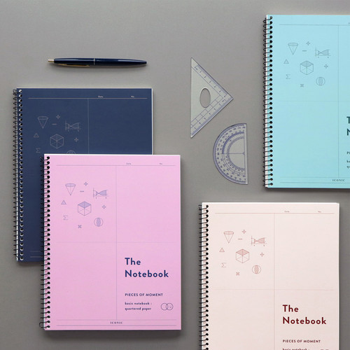 ICONIC Basic mathematics spiral bound grid notebook