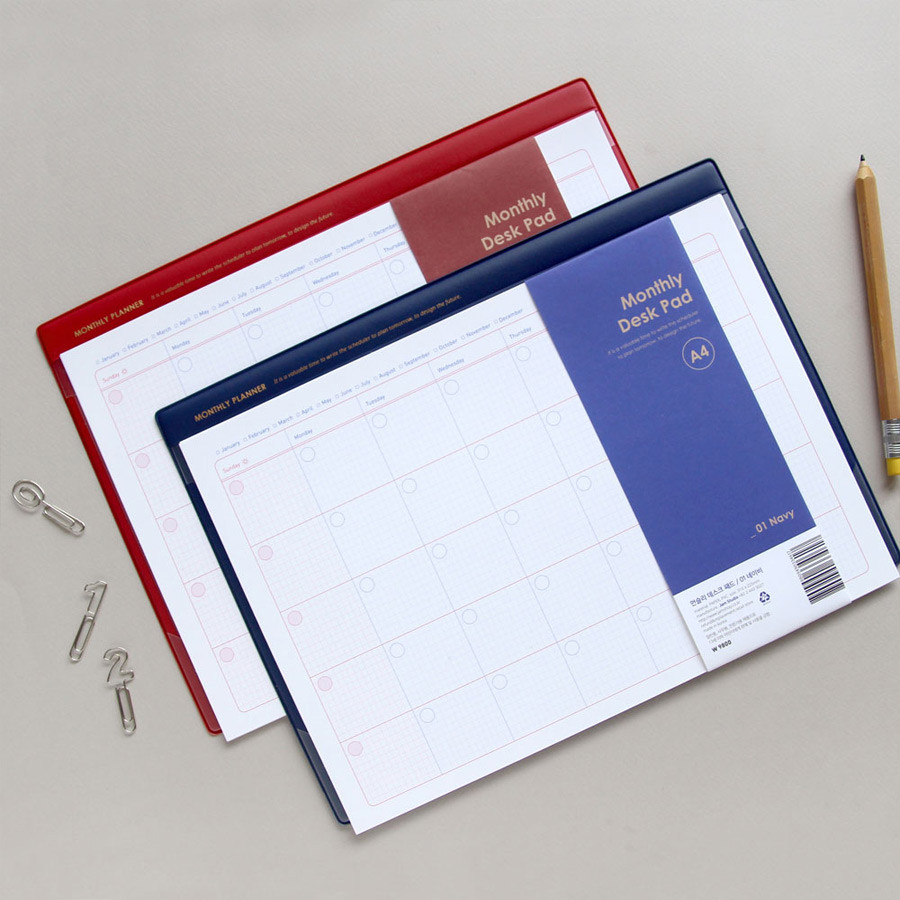 Jam studio A4 Monthly Dateless Desk Pad Planner