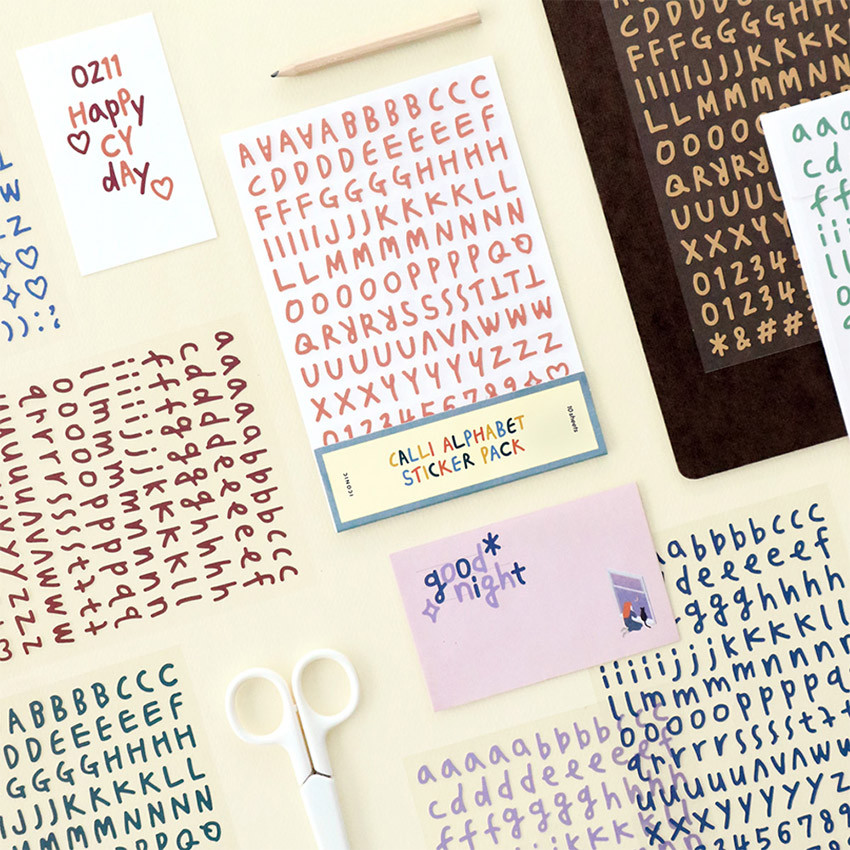 ICONIC Calli Alphabet and Numbers Removable Sticker Pack