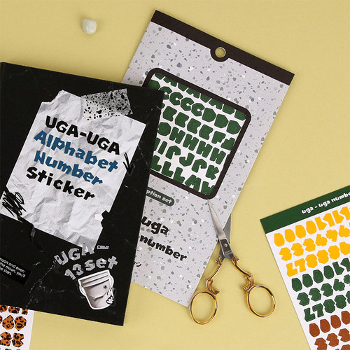 Wanna This Stone Age Alphabet Number Paper Sticker Pack
