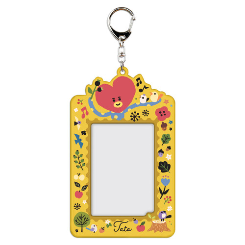 ☆TATIANA☆ Set Heart and Triangle TikTok Pin Set HB2211 BT21 TATA Photo Holder with Key Ring Korean Stationery