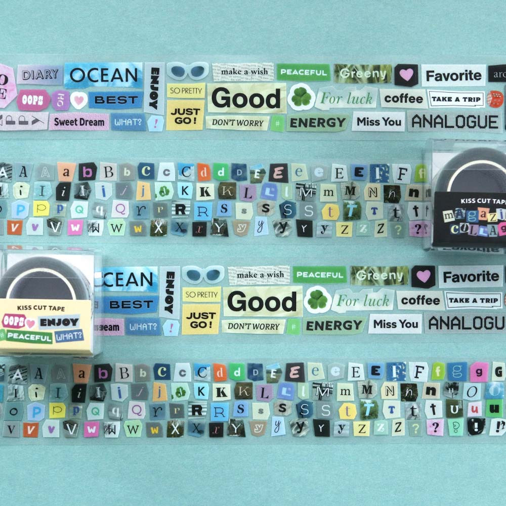 Magazine Collage Kiss Cut Letter Sticker Tape Roll