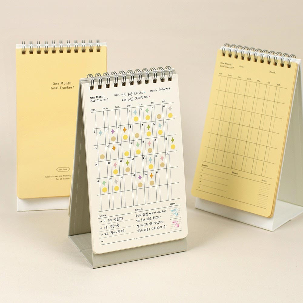 One Month Goal Tracker Desk Planner