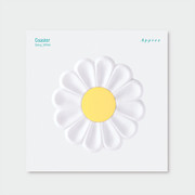 Appree White Daisy Flower Silicone Coaster