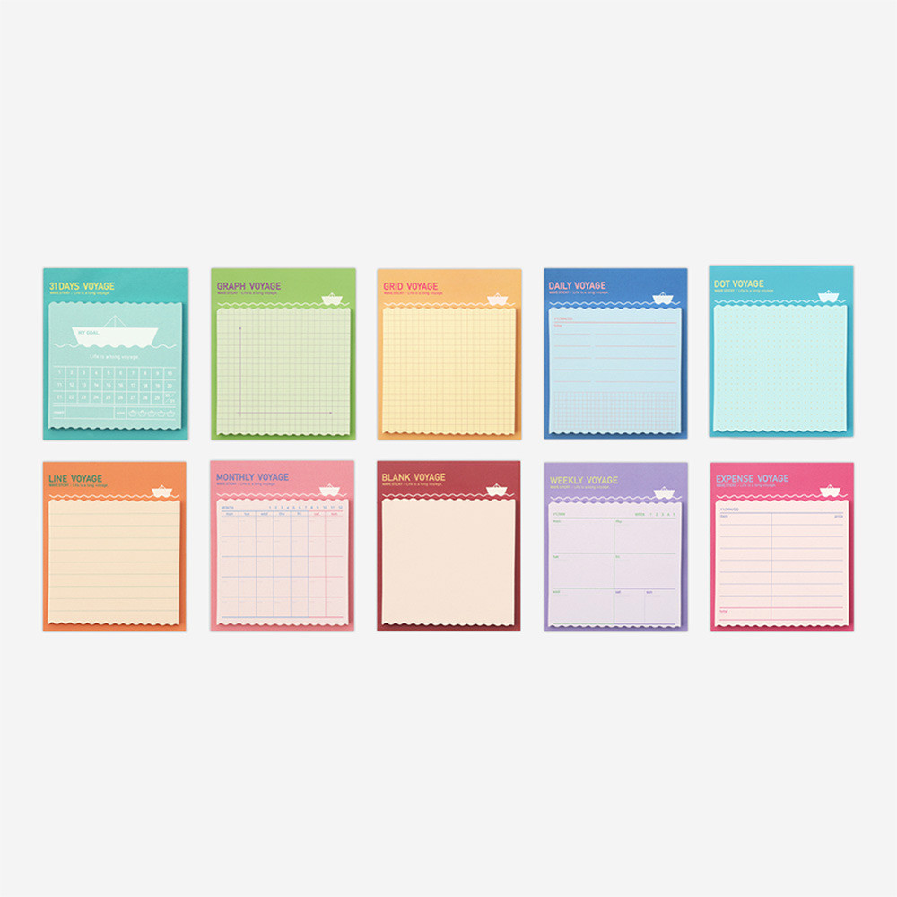 Wave Small Planner Sticky Notepad