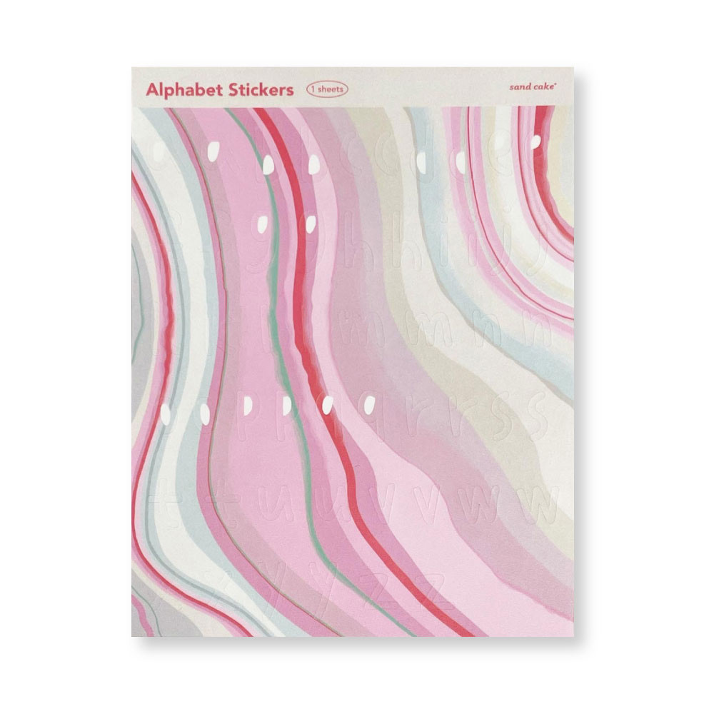 Marbling Alphabet Paper Sticker