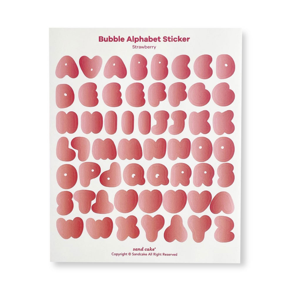Strawberry Bubble Alphabet Sticker