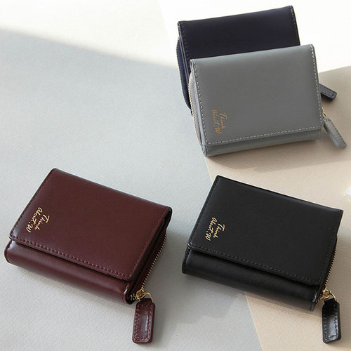 With Alice Think about w genuine leather small trifold wallet
