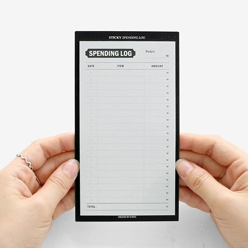 Iconic Spending log expense tracker sticky notepad - fallindesign