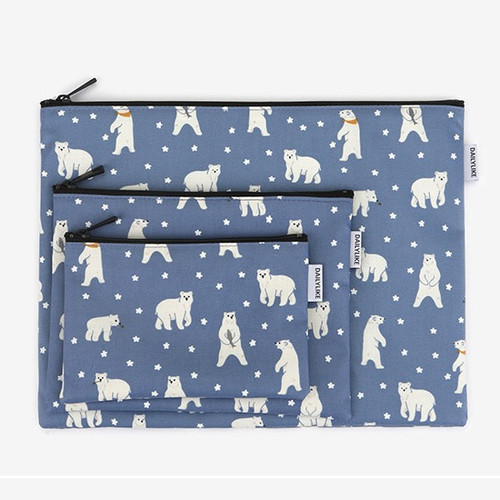 Dailylike Laminated cotton fabric zipper pouch - Friendly bear